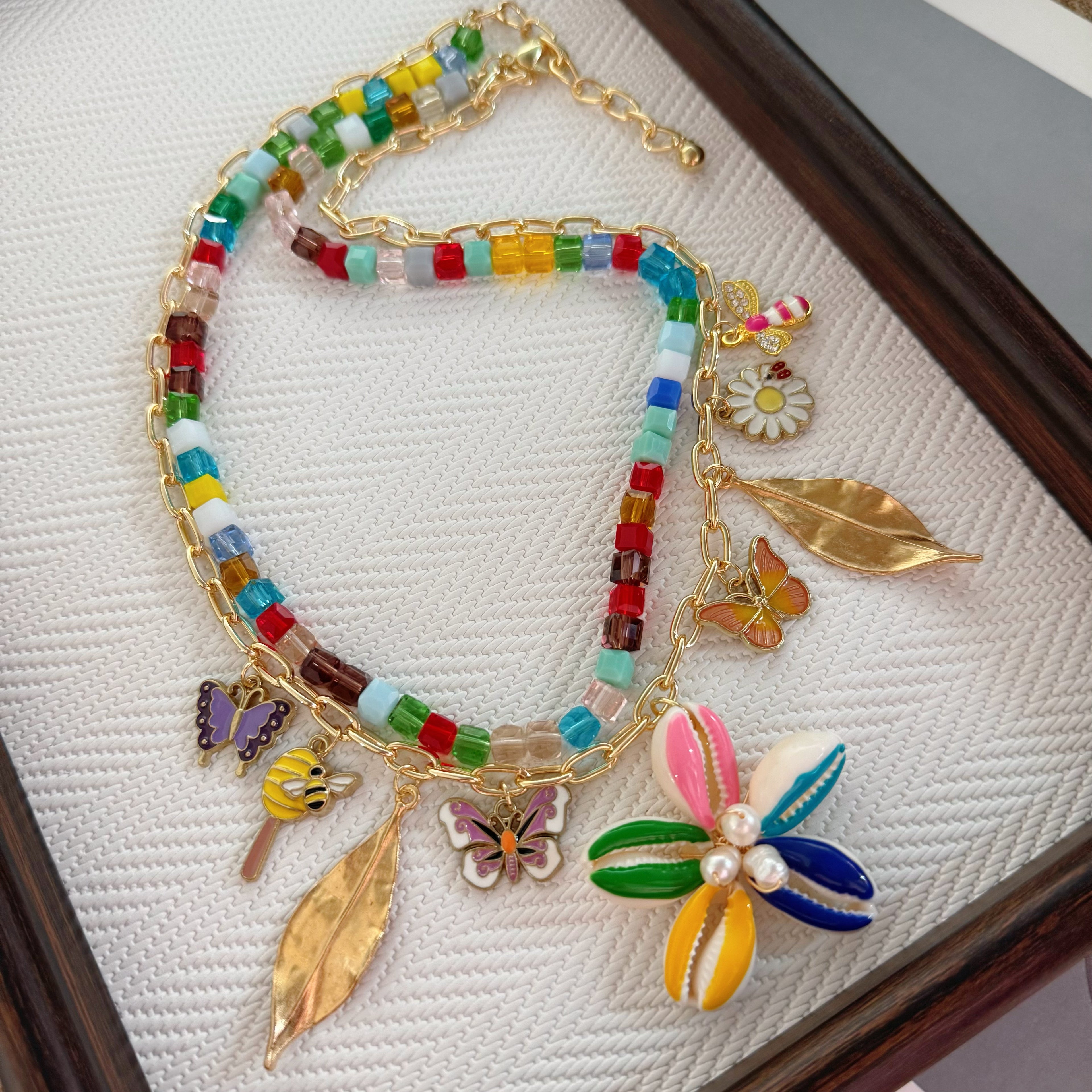 Butterfly Bee Flower Necklace