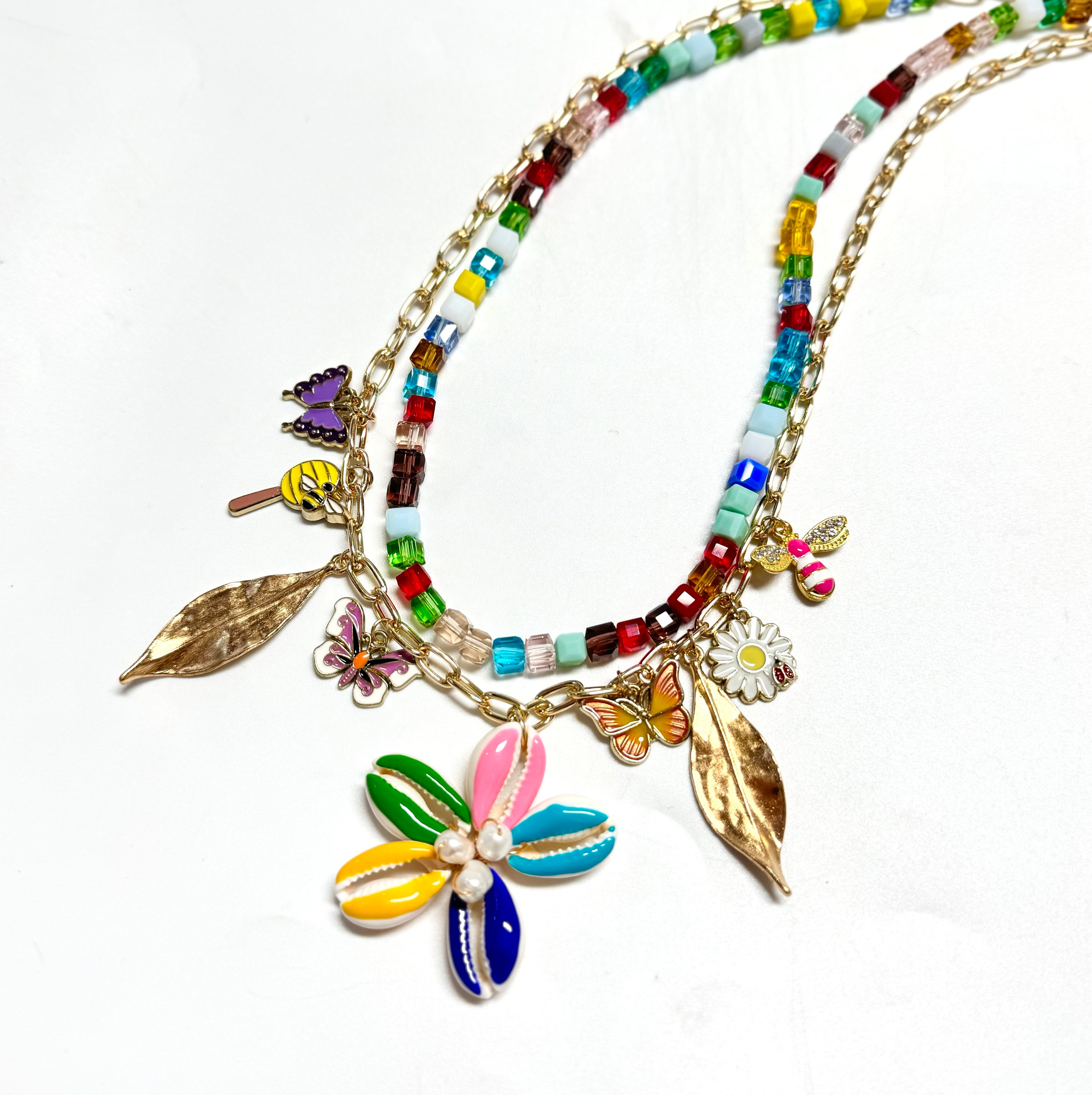 Butterfly Bee Flower Necklace