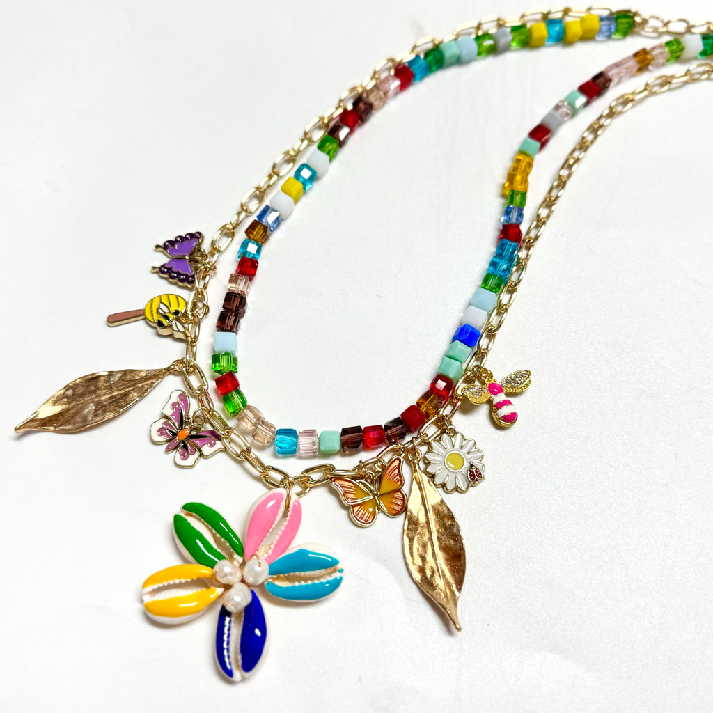 Butterfly Bee Flower Necklace