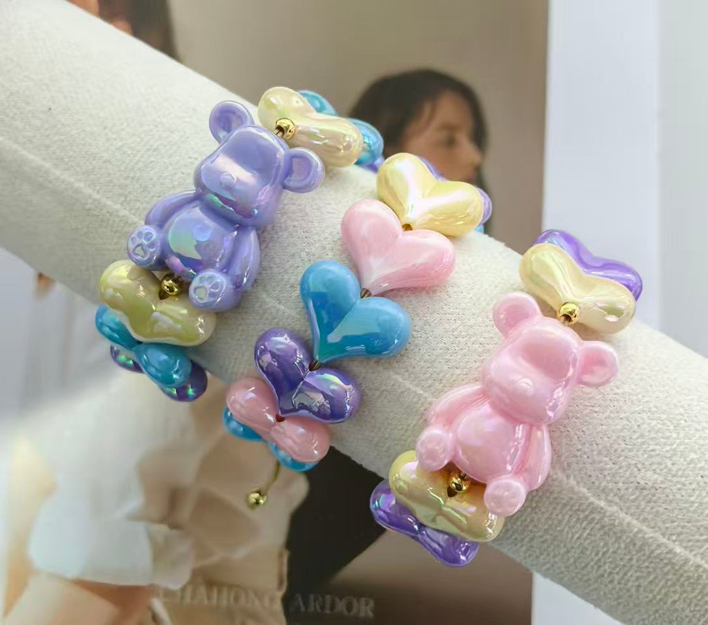Cute Bear Heart Bracelet