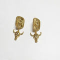 Bull Skull Drop Earrings